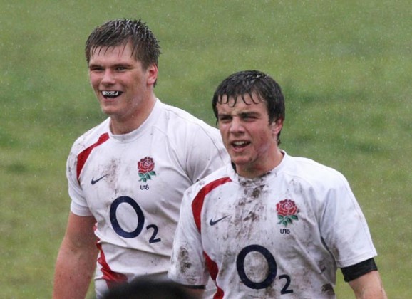 George Ford and Owen Farrell playing for England U18s