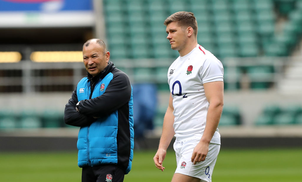 Owen Farrell and Eddie Jones