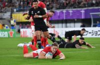 Wales winger Hallam Amos scores