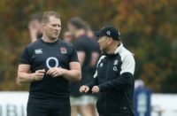 Dylan Hartley and Eddie Jones