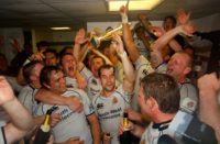 Exeter Chiefs celebrate promotion