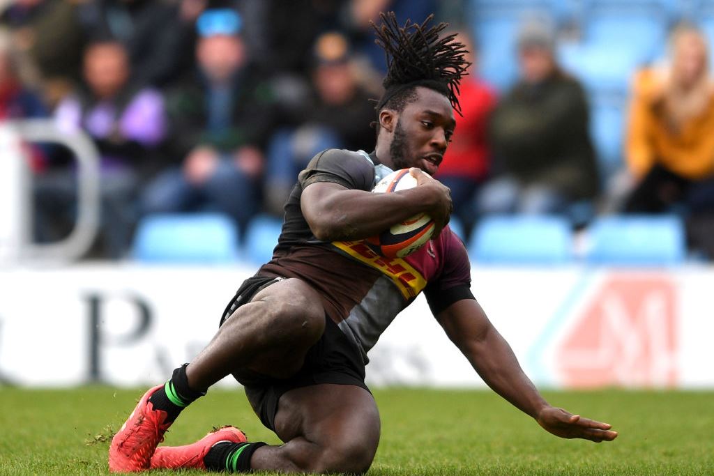 Harlequins wing Gabriel Ibitoye