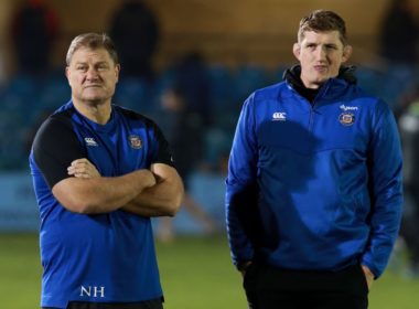 Bath head coach Neal Hatley and director of rugby Stuart Hooper