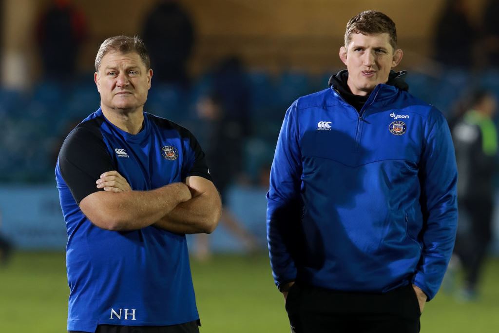 Bath head coach Neal Hatley and director of rugby Stuart Hooper