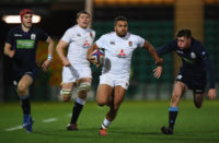 Ollie Lawrence in action for England U20s