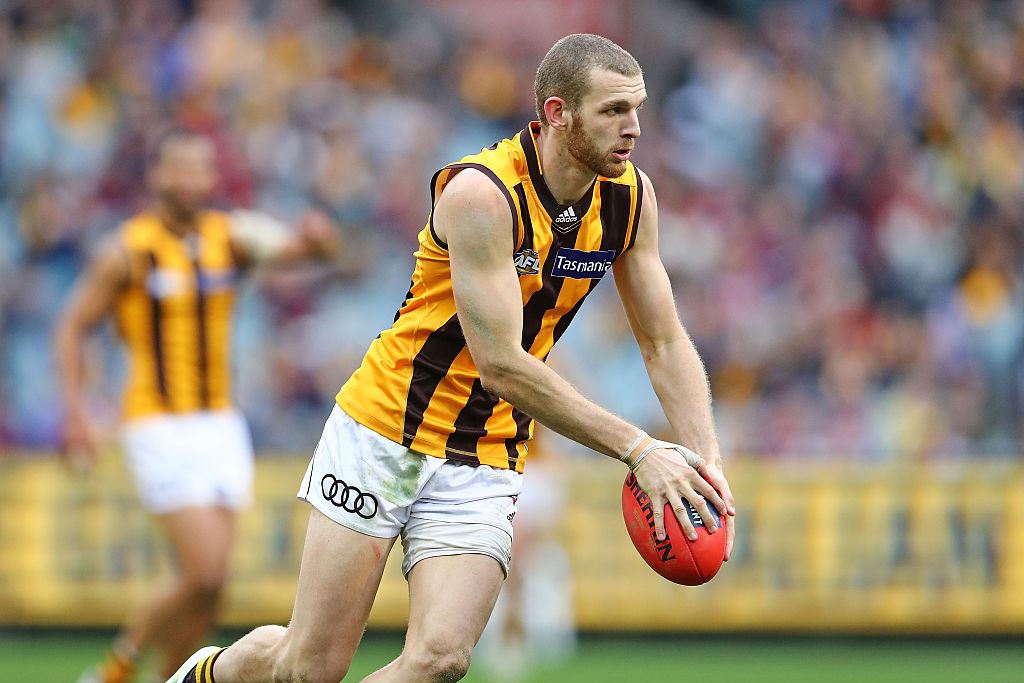 Kurt Heatherley in action for Hawthorn in the AFL