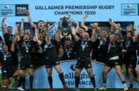 Exeter Chiefs celebrate winning the Premiership final 2019-20