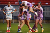 Exeter Chiefs score in the Champions Cup final against Racing 92