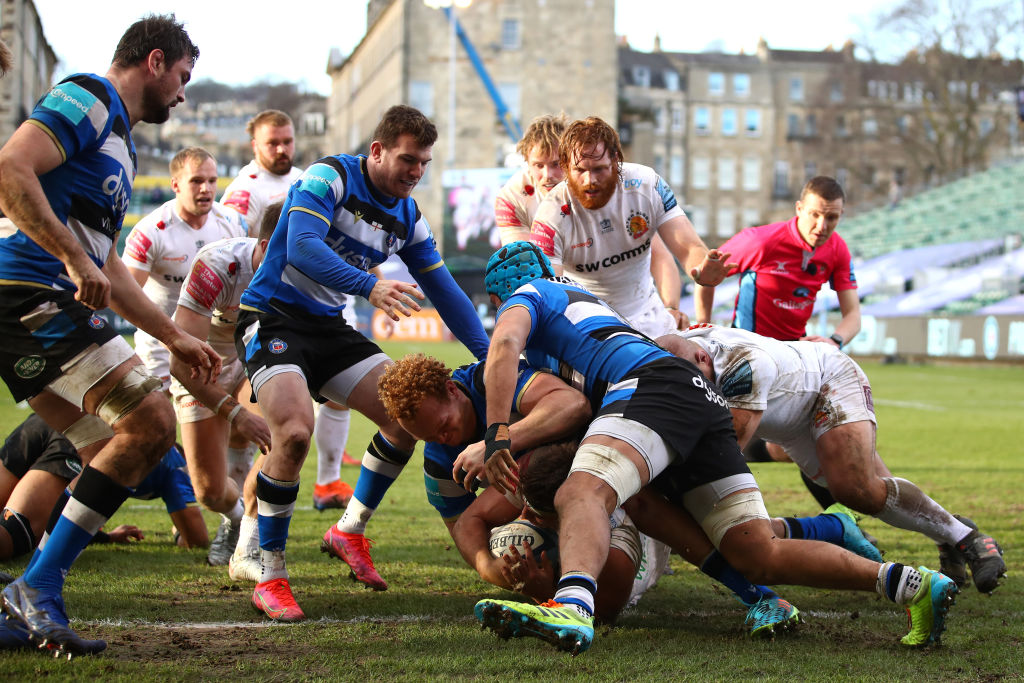 Sam Skinner scores for Exeter Chiefs against Bath