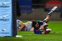 Bristol Bears wing Piers O'Conor scores against Wasps