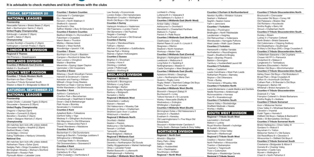 Forthcoming fixtures