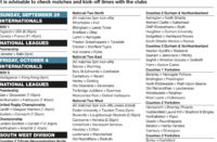 Forthcoming fixtures