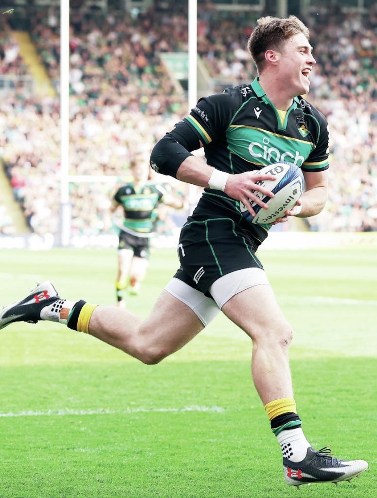 Rock on: Tommy Freeman scoring for Northampton in their victory over Castres yesterday PICTURE: Getty Images