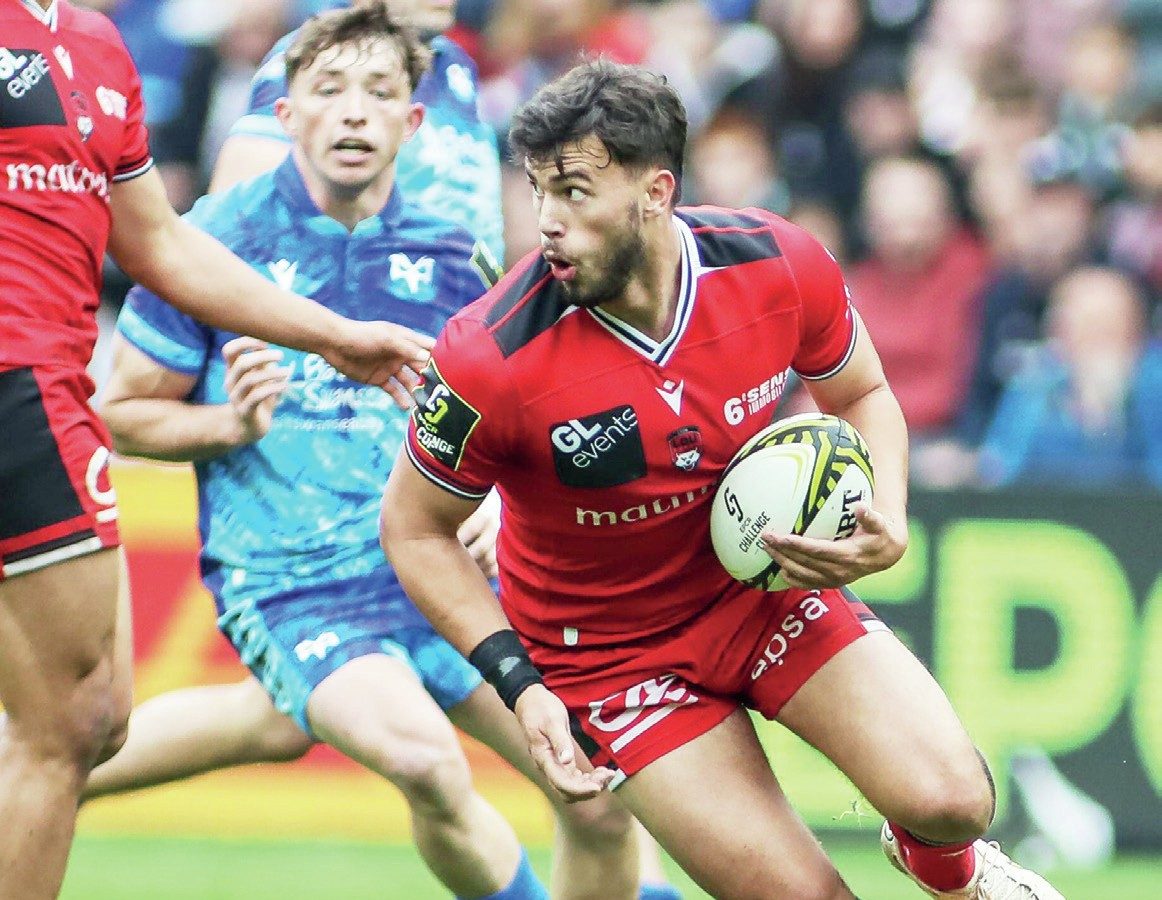 On the attack: Lyon’s Ethan Dumortier, Inset, Dan Edwards PICTURES: Getty Images