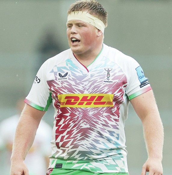 Rising star: Harlequins prop Fin Baxter